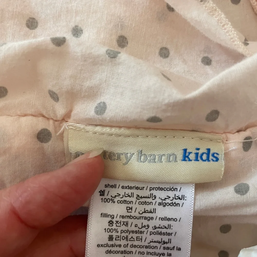 Pottery Barn Kids Millie Polka Dot Comforter Size Twin Pink Pintuck Pleated